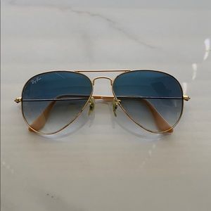 Rayban gradient aviators - blue & gold